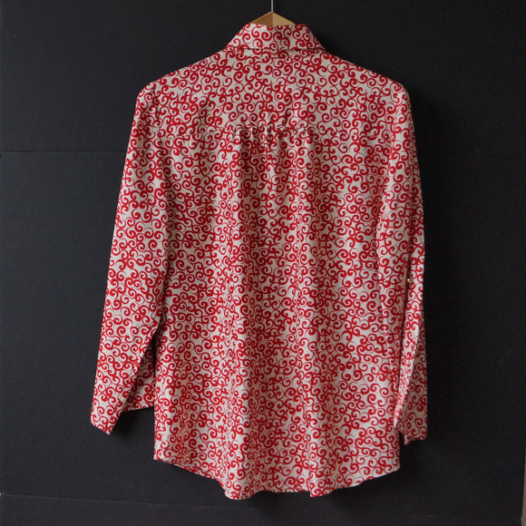 Resort Style Oscar de la Renta Silk Blouse  M - Picture 7 of 7